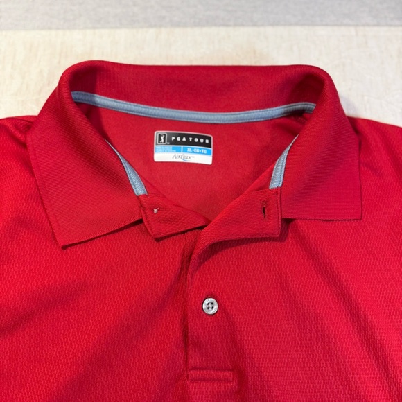 PGA Tour Airflux Men’s Golf Polo Shirt Size XL Red - Picture 4 of 7